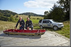 Ben Saunders with his expedition partner Tarka L’Herpiniere alongside one of the sleds that they will be using to pull 200kg of kit Ben Saunders with his expedition partner Tarka L’Herpiniere alongside one of the sleds that they will be using to pull 200kg of kit