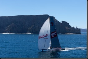 Wild Oats XI enters the Derwent River for the historic race win. A FrancoliniAudi GAYCARBOYS (1) Wild Oats XI enters the Derwent River for the historic race win. A FrancoliniAudi GAYCARBOYS (1)