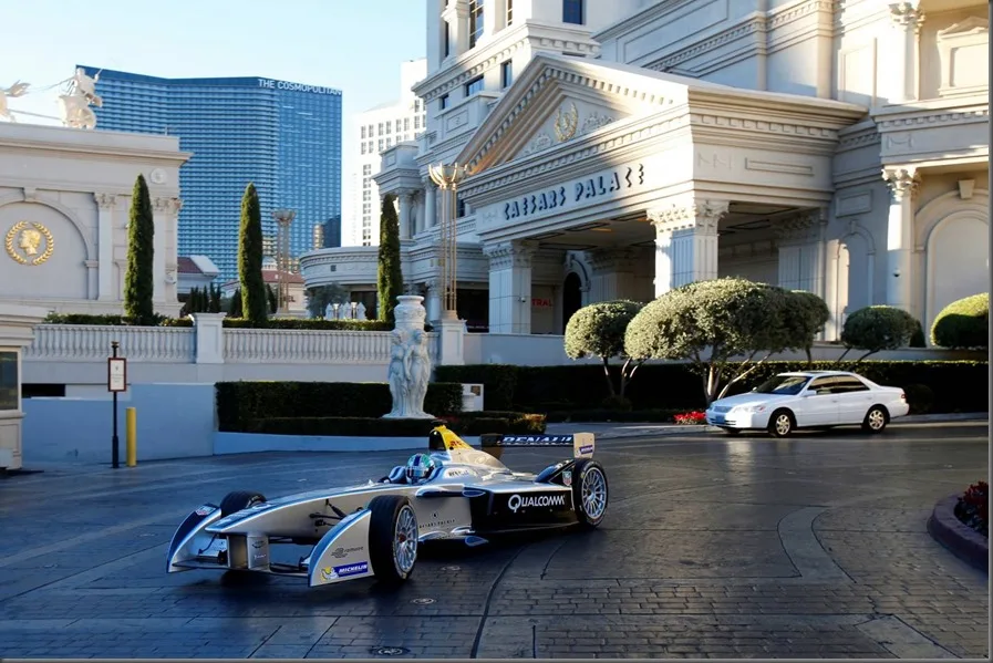 Formula E Car Performs Maiden Public Demonstration Run in Las Vegas