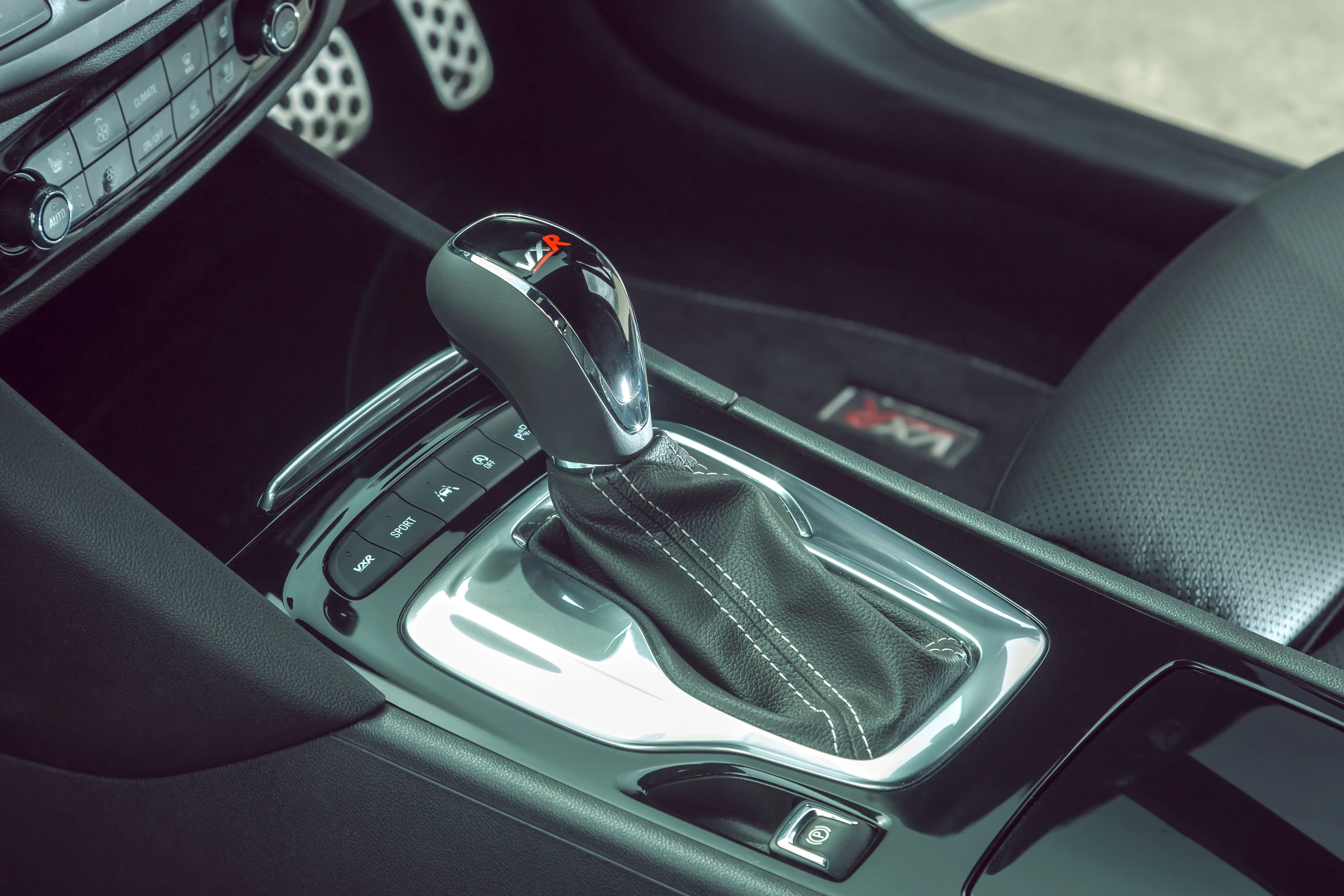 The gear stick of the 2018 Holden Commodore VXR.