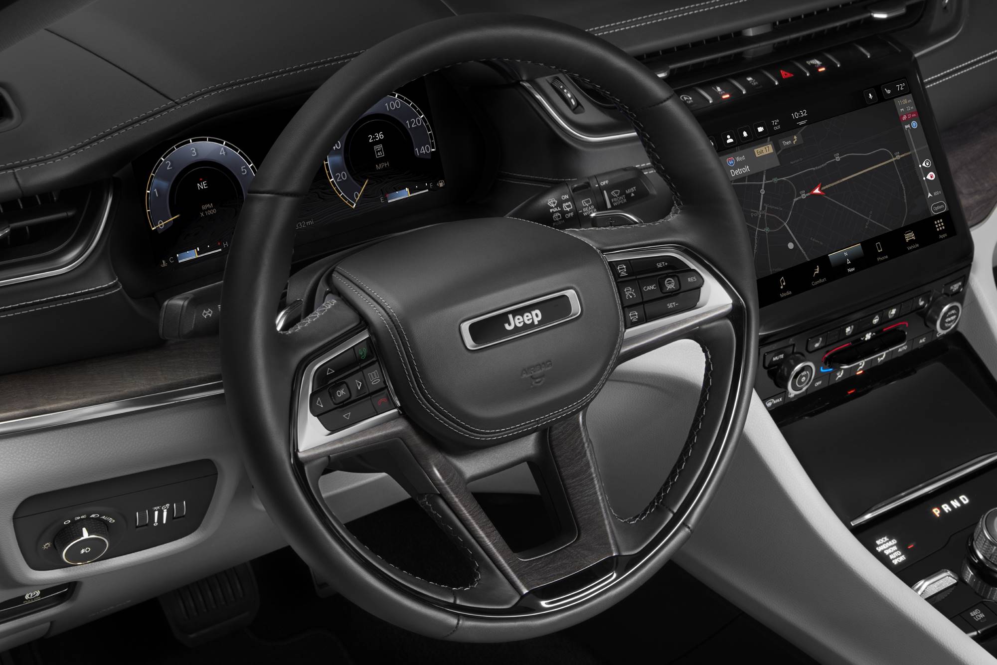 The all-new 2021 Jeep® Grand Cherokee L Overland leather-wrapped
