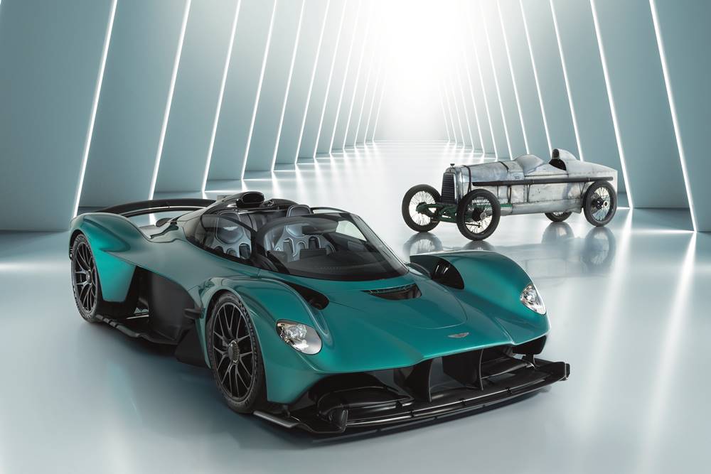 Aston Martin 1923 racer Razor Blade, Aston Martin Valkyrie hypercar-110 Year Anniversary ( (1)