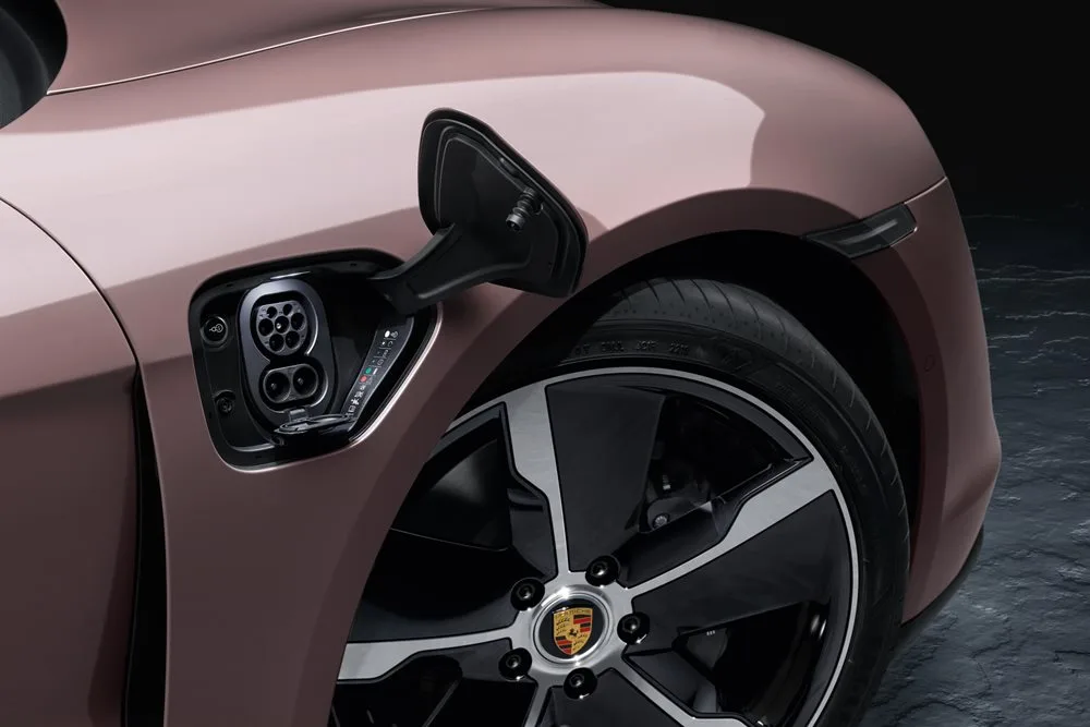 A Porsche Taycan EV, featured in a discussion about recalls and electric vehicle performance.