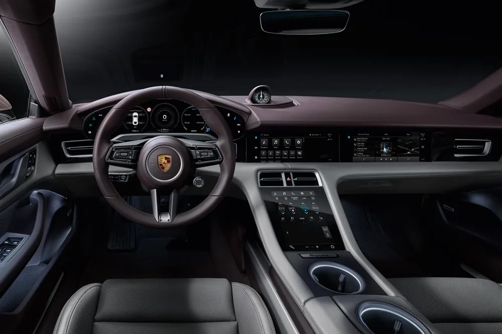 A Porsche Taycan EV, featured in a discussion about recalls and electric vehicle performance.