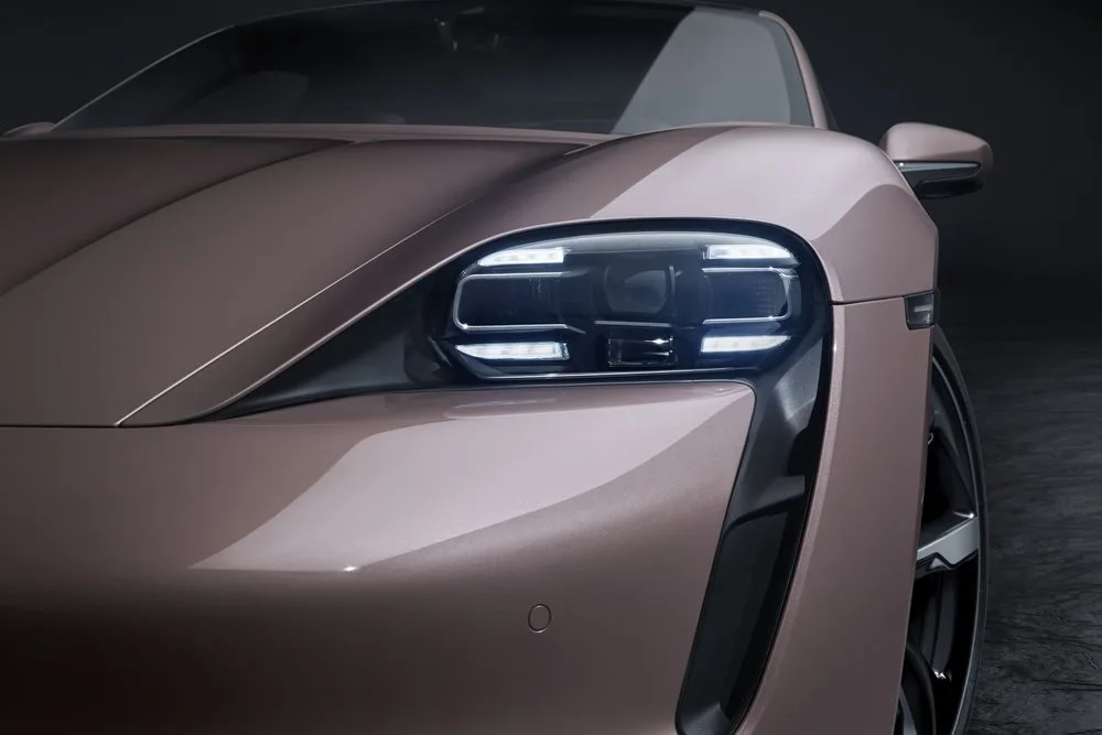 A Porsche Taycan EV, featured in a discussion about recalls and electric vehicle performance.