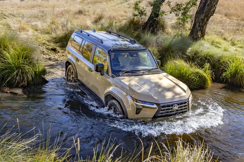 Lexus GX Overtrail entering creek