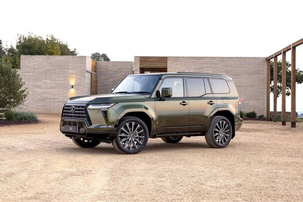 Lexus GX Sports Luxury. side Pre-production model shown. Final range and specifications may differ from those depicted.