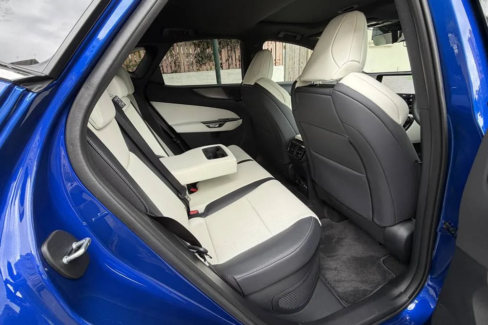 2026 lexus nx450h+ black and white interior rear seats