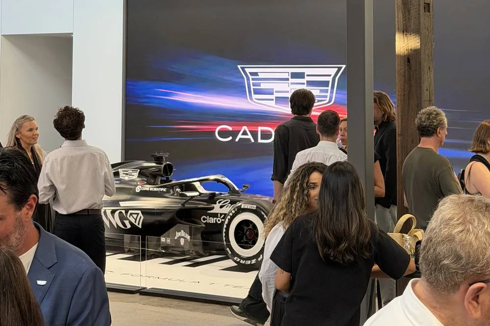 Cadillac-F1-team-reveals-in Sydney Cadillac-Showroom