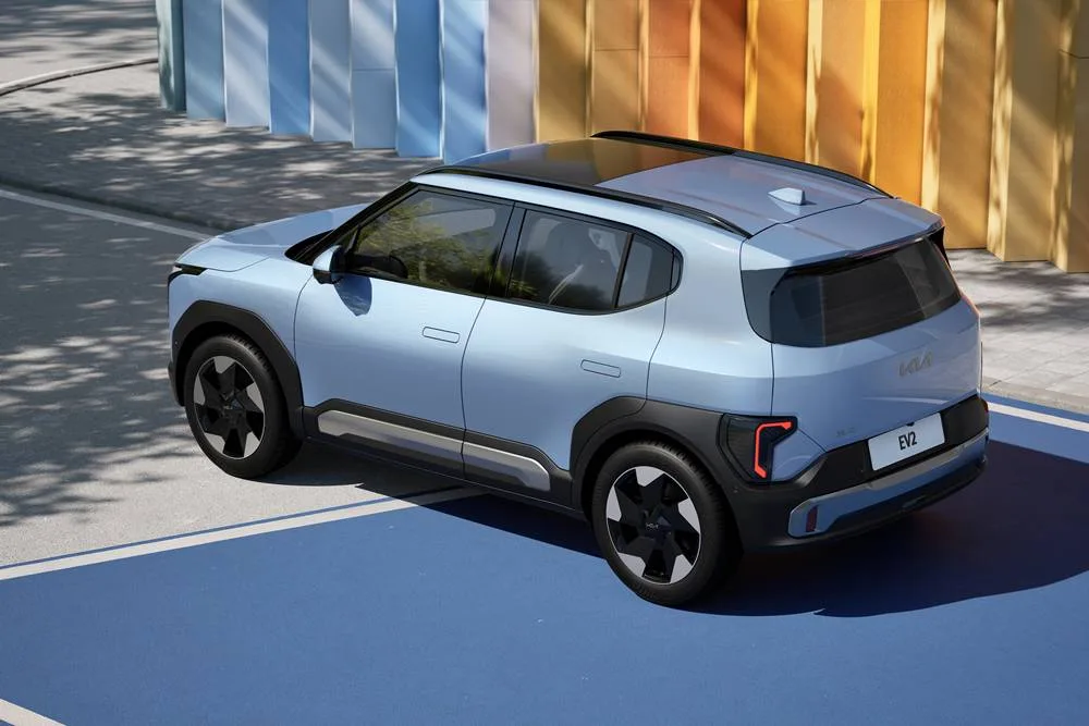 Kia EV2 revealed at brussels rear 3/4 view