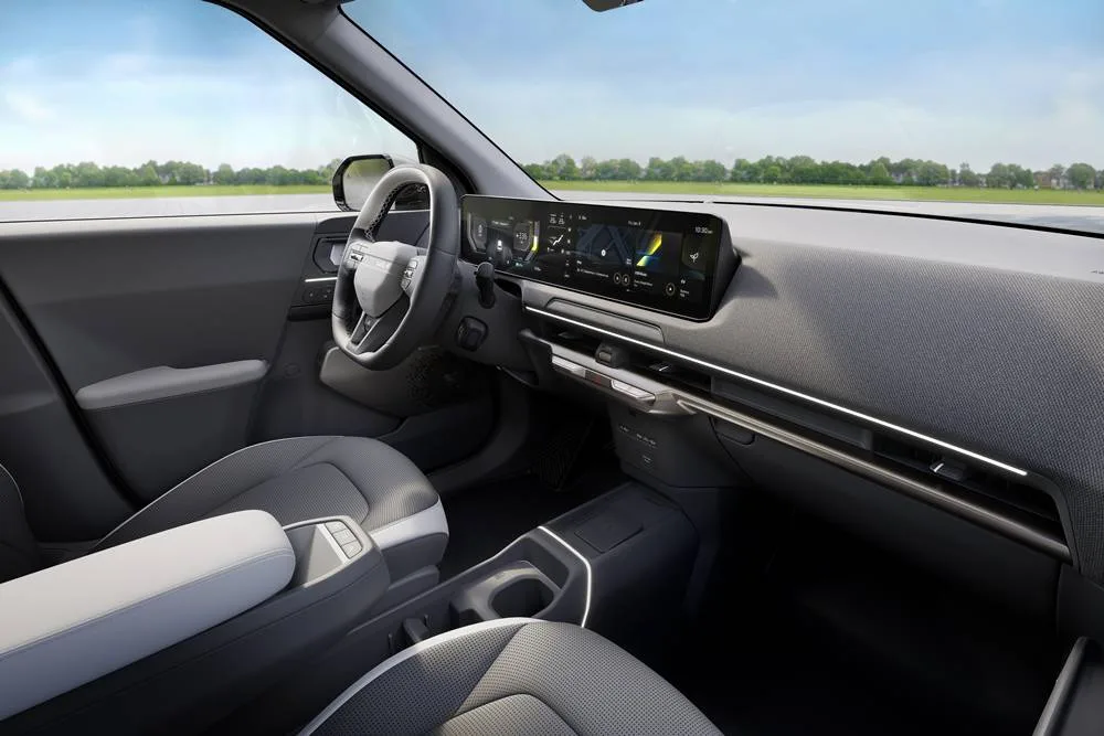 Kia EV2 revealed at brussels dashboard and front seats