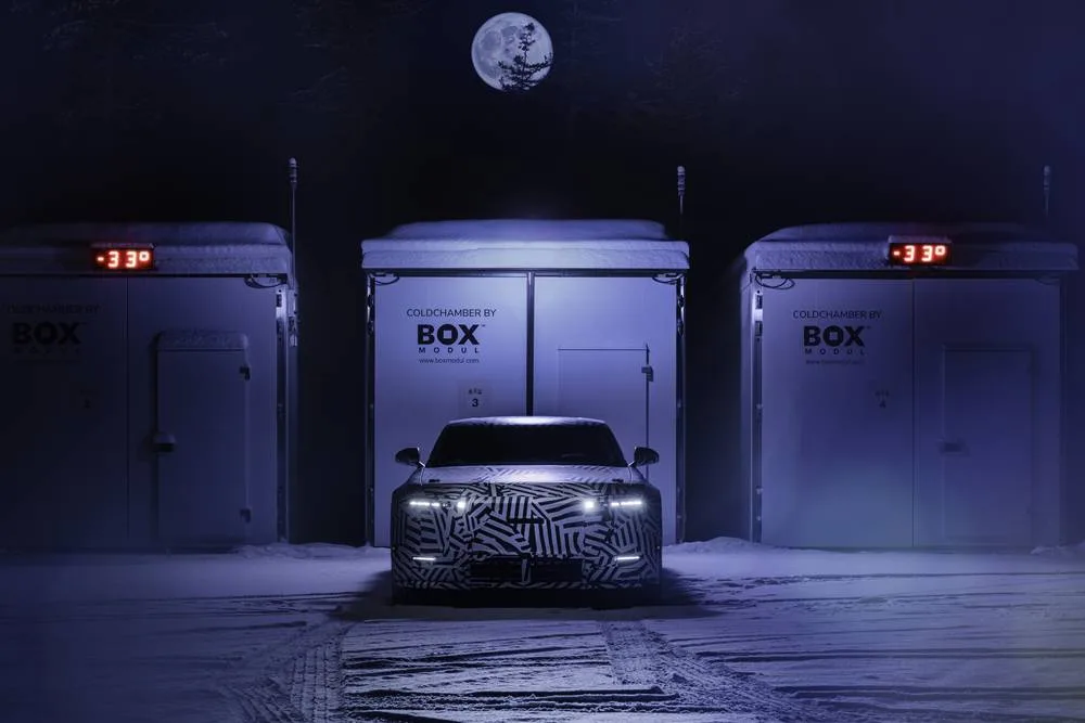 JAGUAR electric GT arctic testing front