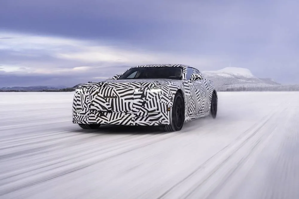 JAGUAR electric GT arctic testing front 3/4