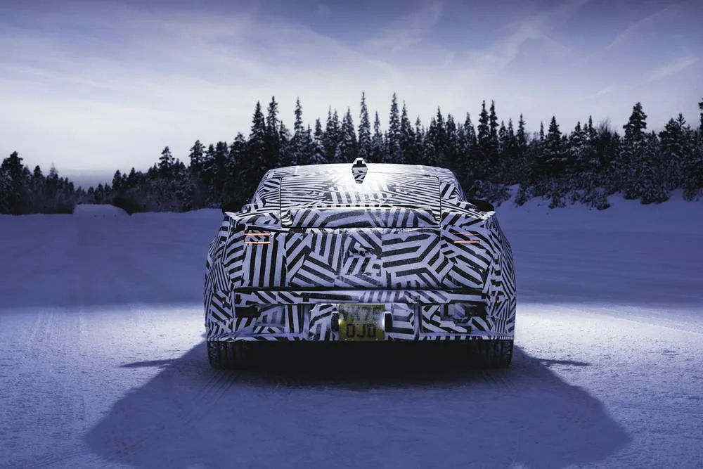 JAGUAR electric GT arctic testing rear view