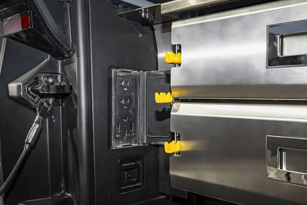 Tesla Cybertruck UP INVINCIBLE Bed Storage System details
