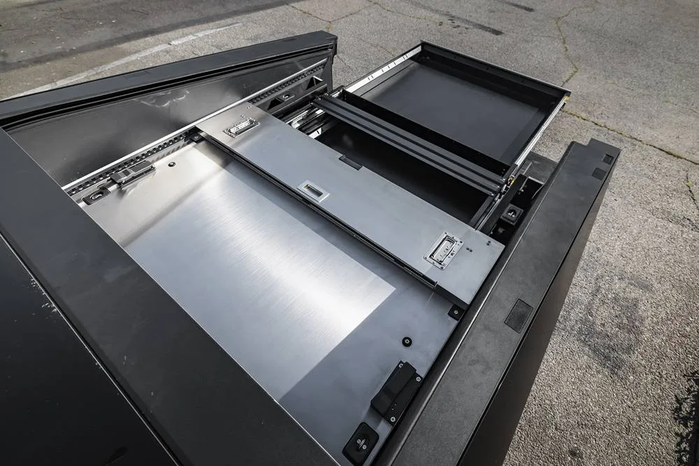 Tesla Cybertruck UP INVINCIBLE Bed Storage System from above