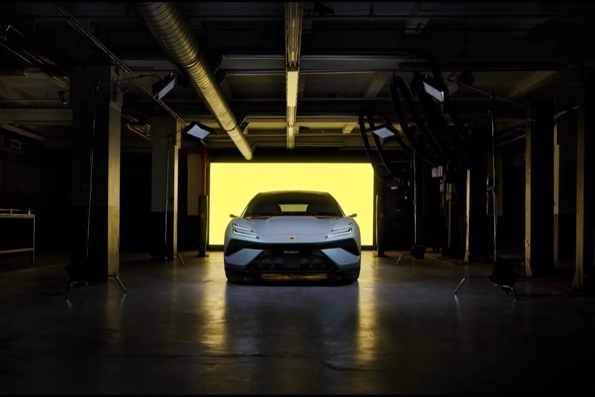 Lotus Eletre in grey driving on highway