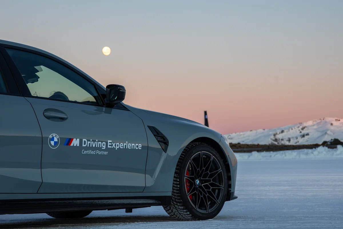 BMW Snow and Ice Experience vehicle on frozen track