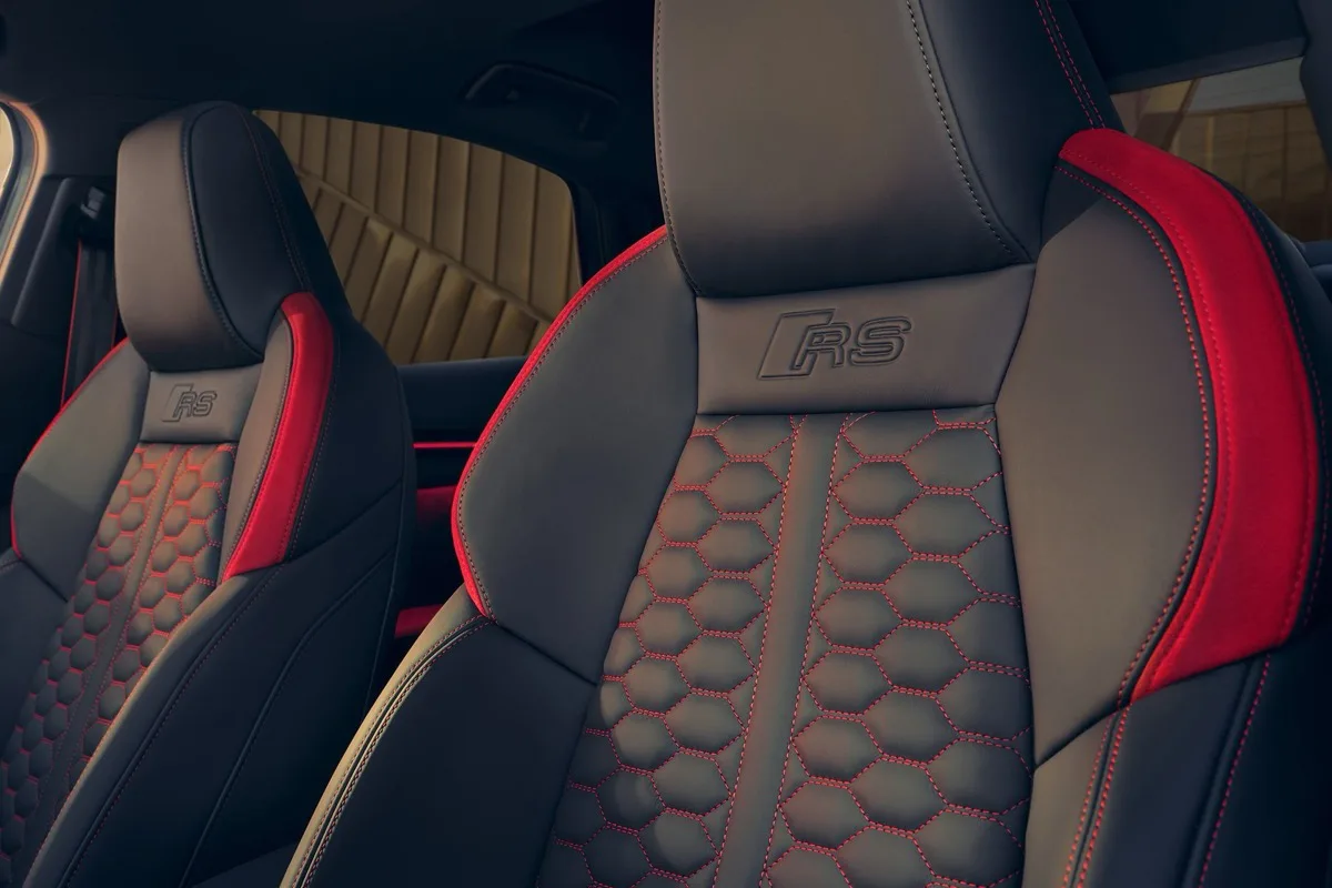 2026 Audi RS 3 Competition Limited fine Nappa leather sport seats with RS embossing and express red stitching