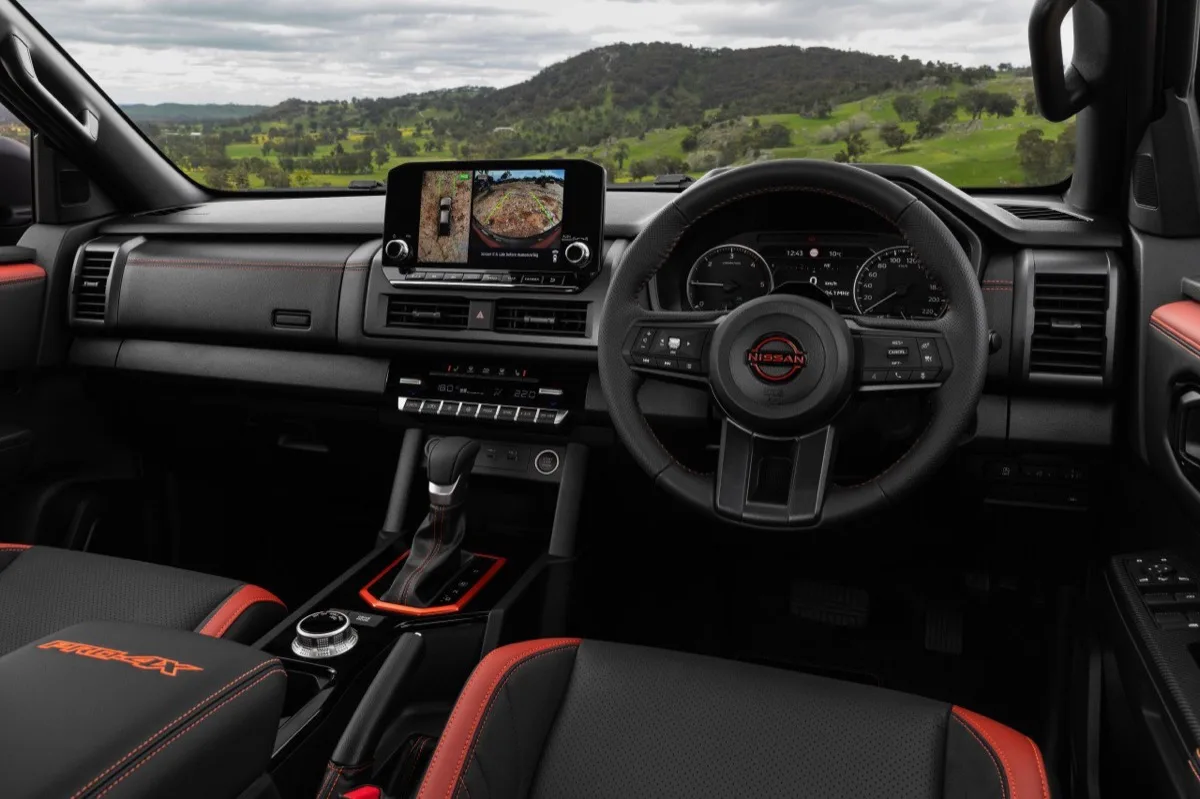 2026 Nissan Navara PRO-4X full dashboard with touchscreen and instrument cluster