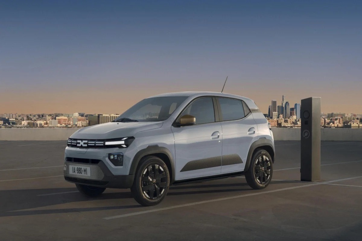 Dacia Spring electric city car at charging station