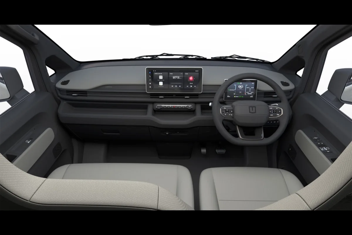 2026 Farizon V7E electric van interior dashboard with touchscreen and digital cluster