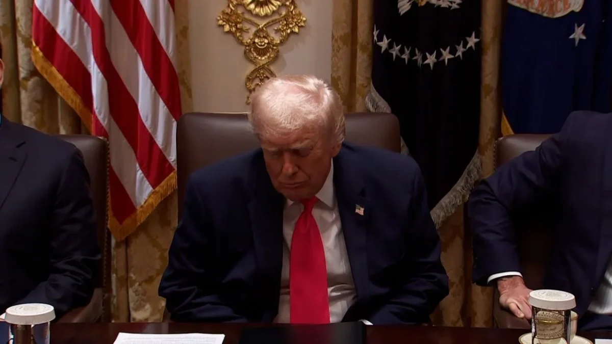 President Trump in Cabinet Room with officials
