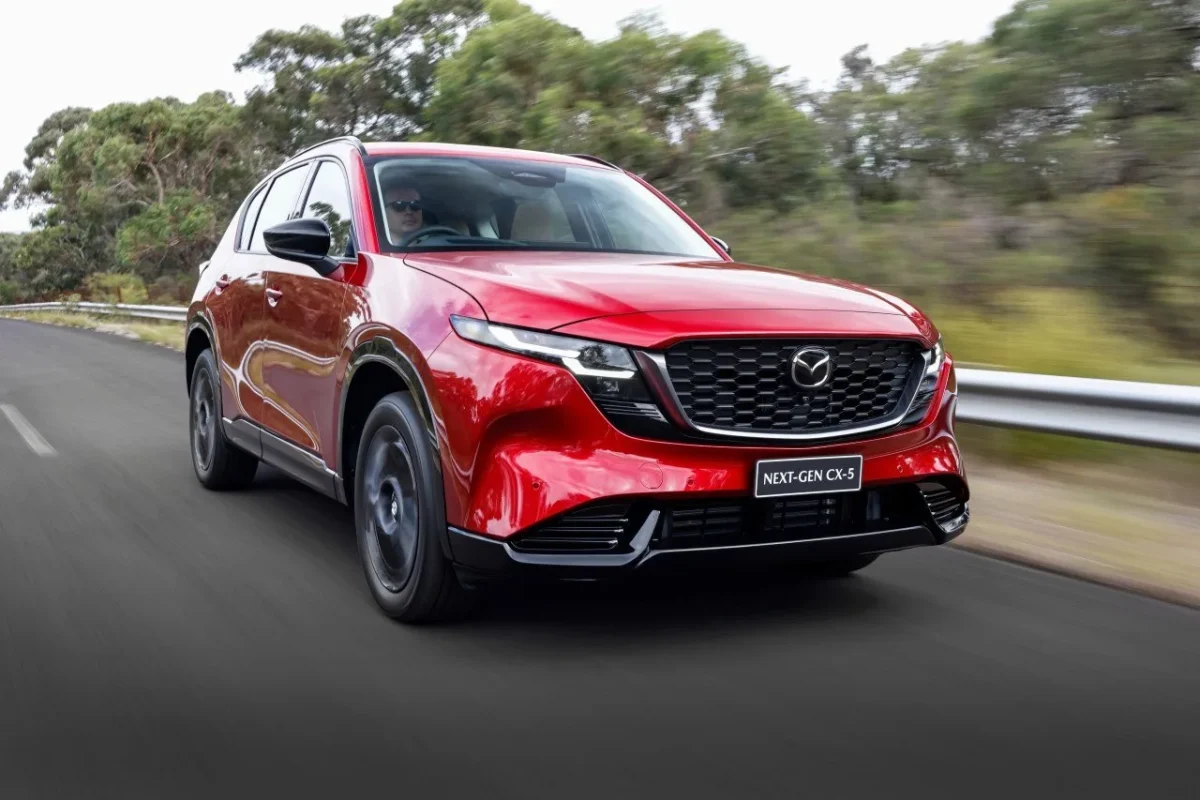 2026 Mazda CX-5 in Soul Red Crystal Metallic on Australian roads