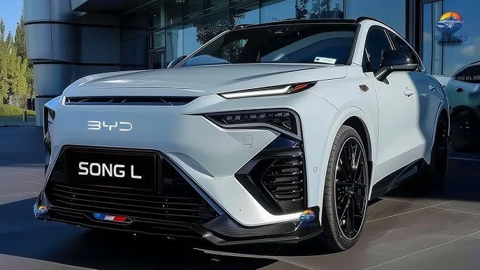 2026 BYD Song Ultra EV white in showroom setting