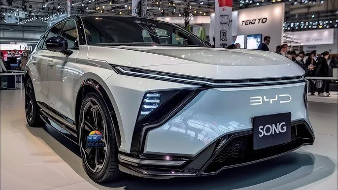 2026 BYD Song Ultra EV interior with purple ambient lighting and large central screen