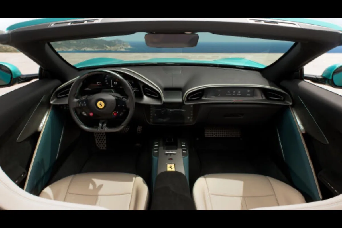 2026 Ferrari Amalfi Spider steering wheel with physical buttons