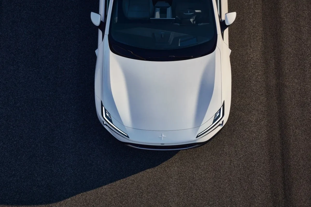 2026 Polestar 4 in white viewed from above