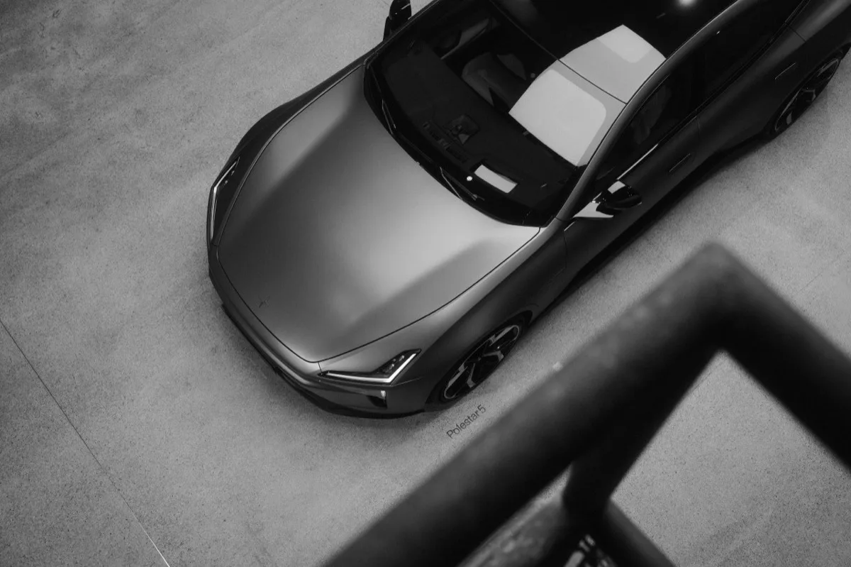 Polestar 5 overhead front view Thor hammer headlights