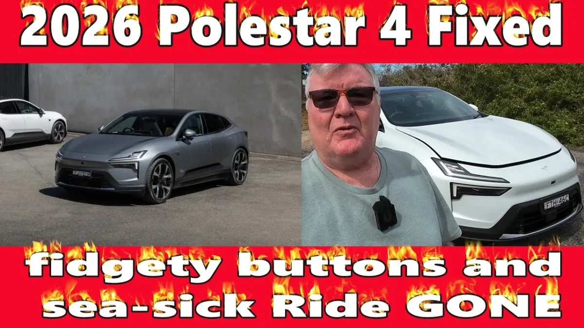 GCB video thumbnail comparing the Polestar 4 and Tesla Model Y
