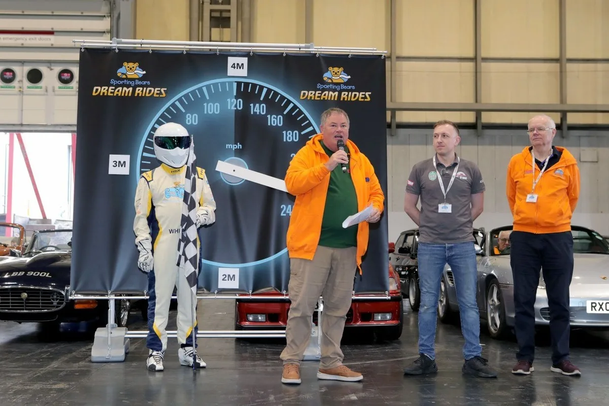 Sporting Bears Dream Rides speed challenge display and volunteers at 2026 event