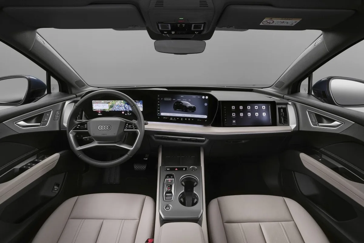 Audi Q4 e-tron cockpit with panoramic display