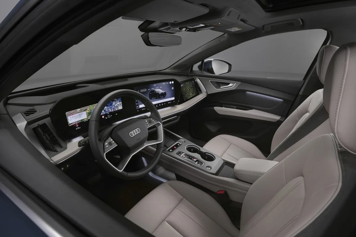 Audi Q4 e-tron front cabin with digital displays
