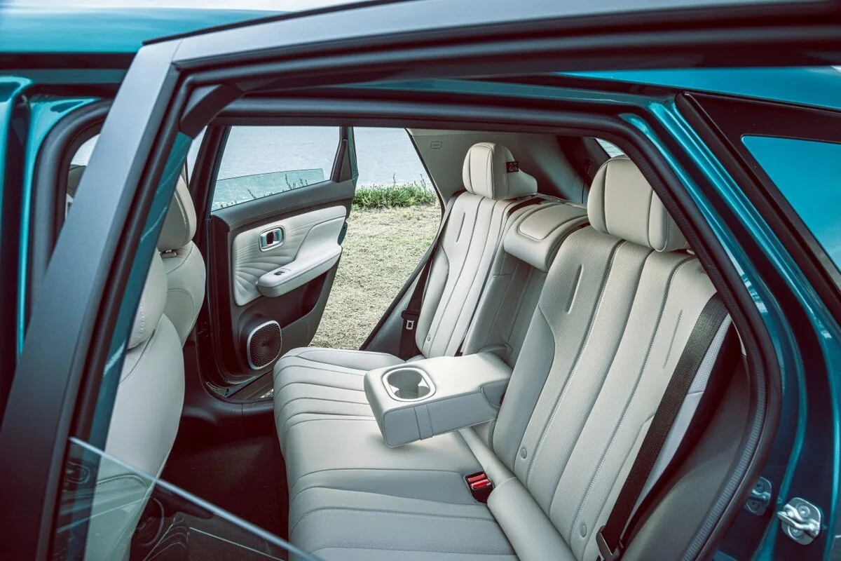 2026 GAC Aion UT rear seat interior with cream leather