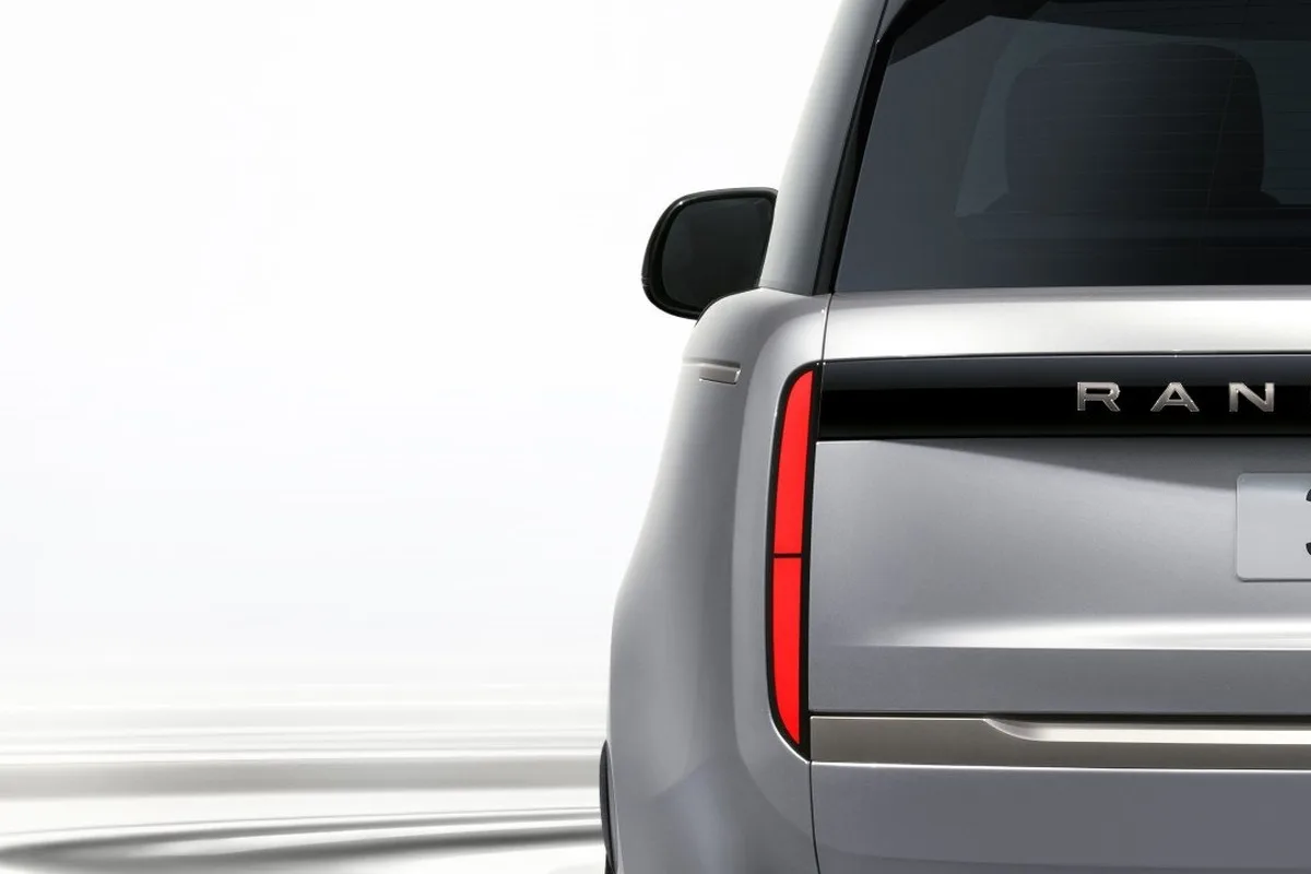 Range Rover SV Ultra rear detail with tailgate lettering and vertical tail light