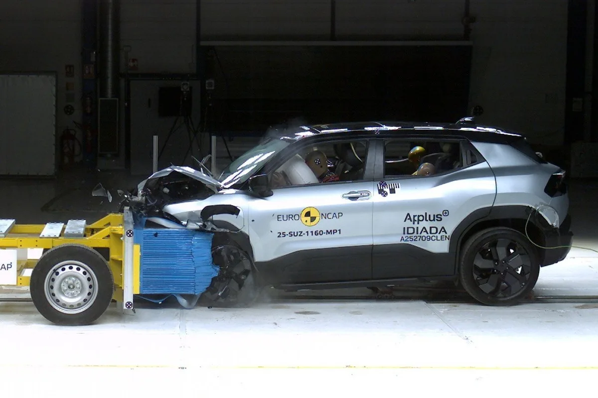 Suzuki e Vitara front view during Euro NCAP crash test