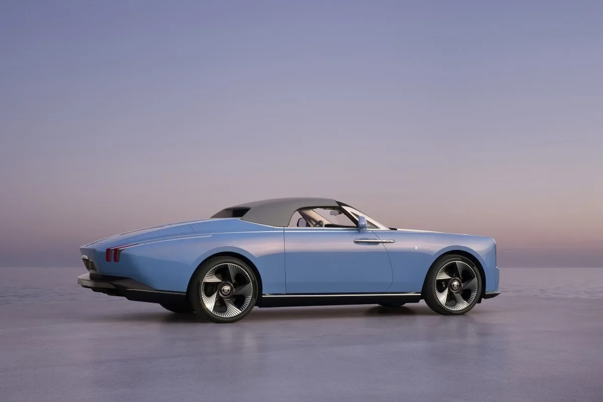 2028 Rolls-Royce Project Nightingale side profile with soft top raised