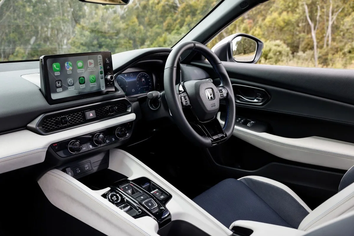 Honda Prelude front cabin with infotainment screen and steering wheel