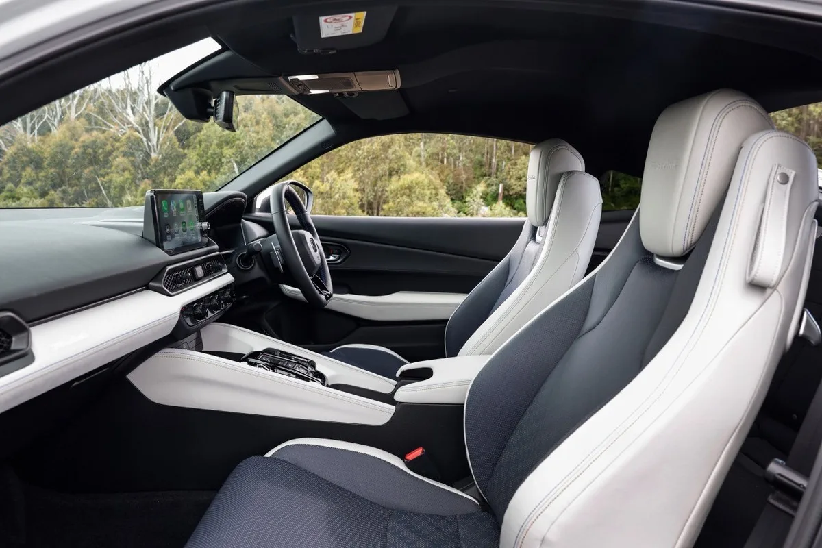 Honda Prelude front sport seats in two-tone upholstery
