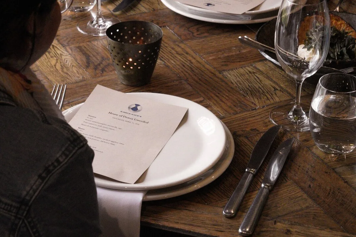 House of DENZA event dining setting
