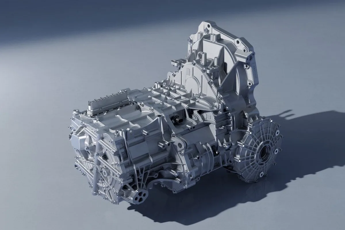 BYD Shark 6 chassis technology render showing hybrid and underbody components.