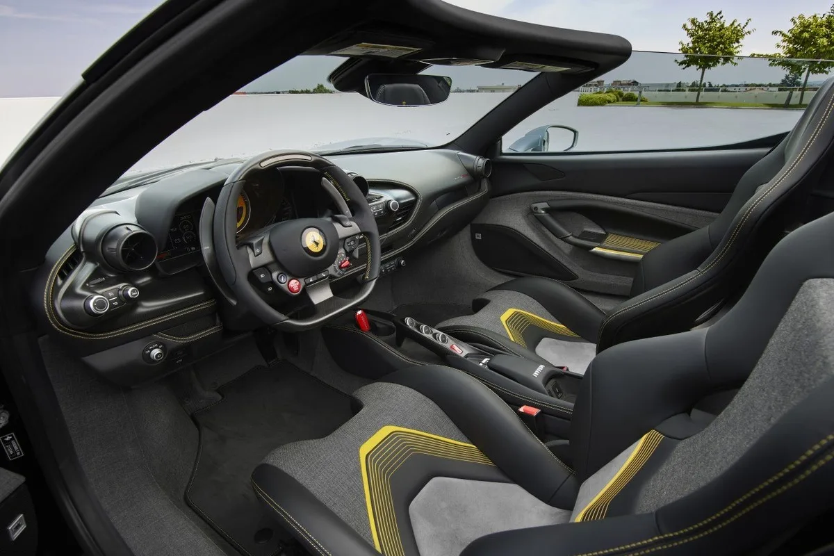 Ferrari HC25 One-Off open cockpit with steering wheel, dashboard and bucket seats.