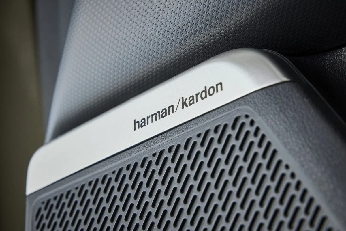 harman kardon speaker grille detail inside the all-new Kia Seltos