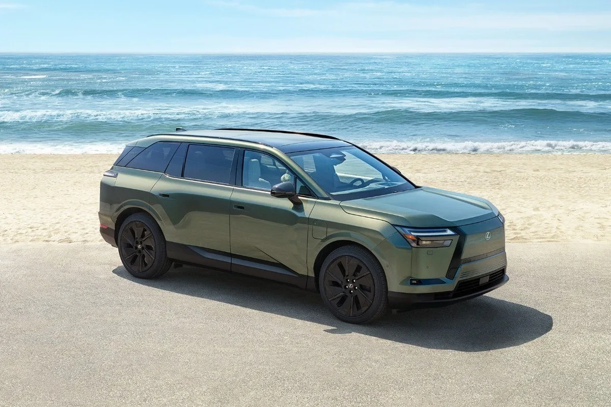 Lexus TZ electric SUV parked by the coast.