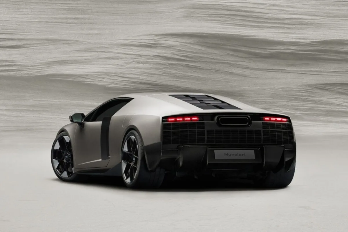 Audi Nuvolari hypercar rear three-quarter wide view in a light studio
