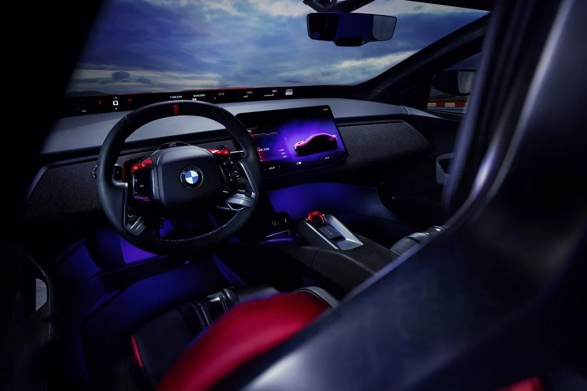 BMW M Concept Neue Klasse dashboard and front cabin viewed from the side